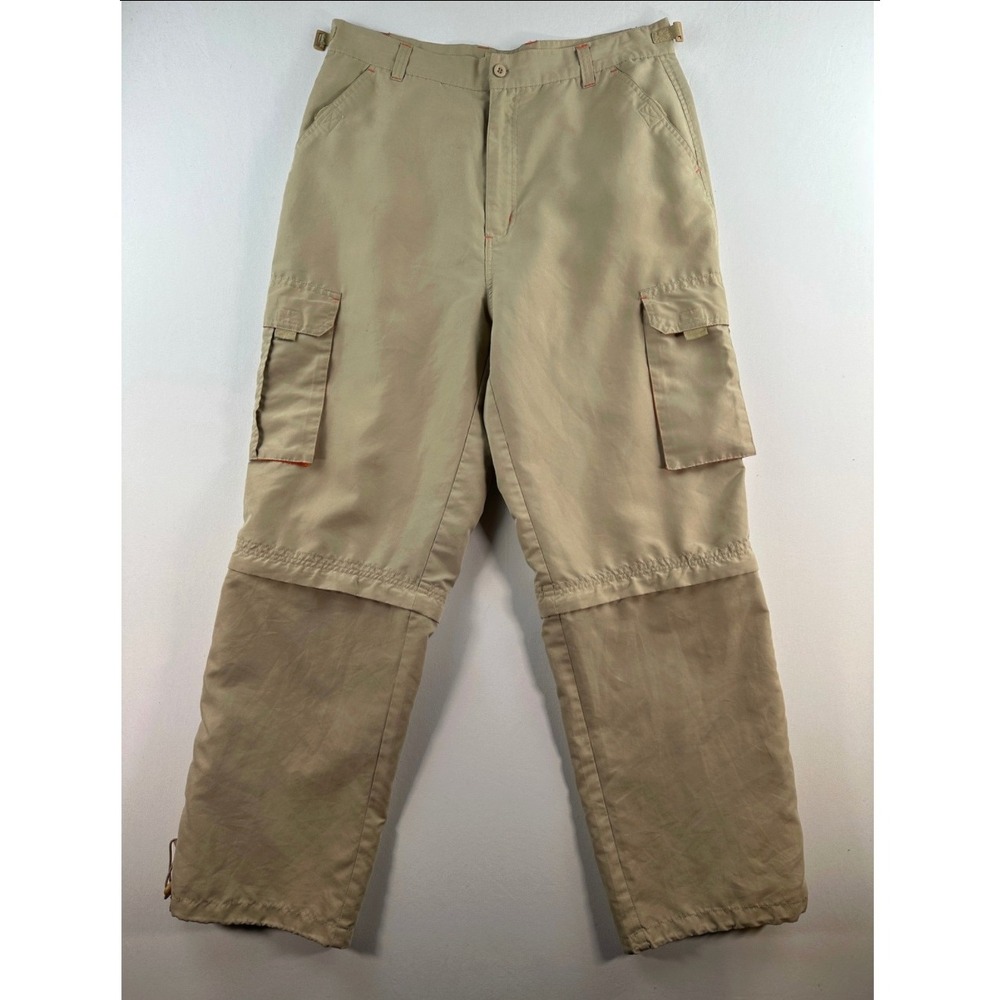 Vtg PJ Mark Convertible Cargo Pants Size‎ 36 Khaki Orange Accents Outdoor Hiking